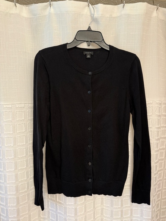 Ann Taylor Sweaters - Ann Taylor Black Button-Front Crewneck Cardigan